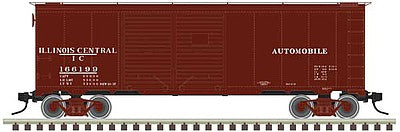 Atlas O 3001830 O Scale 1937 AAR Double-Door 40' Boxcar - 3-Rail - Ready to Run - Master(R) -- Illinois Central (Boxcar Red, Automobile Service)
