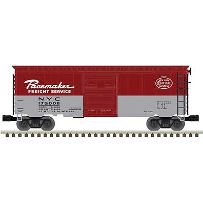 Atlas O 3001843 O Scale 40' PS-1 Boxcar - 3-Rail - Ready to Run - Premier -- New York Central (Pacemaker, red, gray, white)