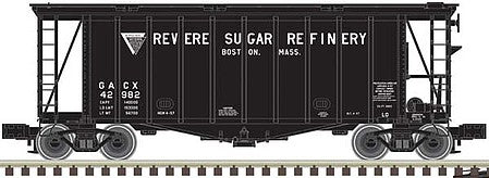 Atlas O 3002077 O Scale 40' Airslide Covered Hopper - 2-Rail - Ready to Run - Master(R) -- Revere Sugar (black)