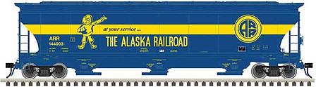 Atlas O 3002134 O Scale Trinity 5161 Cubic Foot Covered Hopper - 2-Rail - Ready to Run - Master(TM) -- Alaska Railroad (Fantasy, blue, yellow, At Your Service Slogan)
