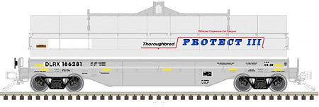 Atlas O 3002730 O Scale 42' Coil Steel Car with Fishbelly Side Sill - 2-Rail - Ready to Run -- GE Railcar DLRX (gray, blue, red)