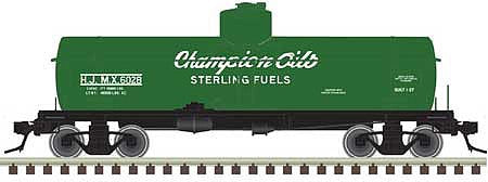 Atlas O 3003838 O Scale ACF Type 27 8,000-Gallon - 3-Rail - Ready to Run -- Champion Oils - Sterling Fuels RTMX (green, white)
