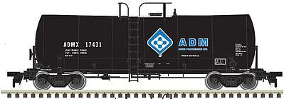 Atlas O 3004211 O Scale 17,600-Gallon Corn Syrup Tank Car - 2-Rail Ready to Run - Master(R) -- Archer-Daniels-Midland (black, blue, Molecule Logo)