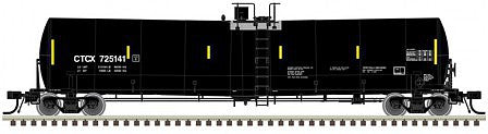 Atlas O 3006014 O Scale Trinity 25,500-Gallon Tank Car - 2-Rail - Ready to Run -- CIT Group CTCX (black, yellow Conspicuity Marks)