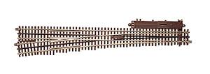Atlas O 6021 O Scale 21st Century Track System(TM) Nickel Silver Rail w/Brown Ties - 3-Rail -- #7.5 High-Speed Switch - Left-Hand