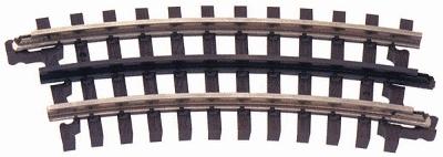 Atlas O 6044 O Scale 21st Century Track System(TM) Nickel Silver Rail w/Brown Ties - 3-Rail -- 027 Half Curved Section