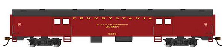 Bachmann 14401 HO Scale 72' Smooth-Side Baggage - Ready to Run -- Pennsylvania Railroad #9230 (Tuscan, black)
