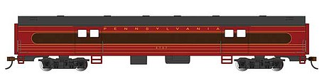 Bachmann 14406 HO Scale 72' Smooth-Side Baggage - Ready to Run -- Pennsylvania Railroad #6707 (Fleet of Modernism; Tuscan, red, black)