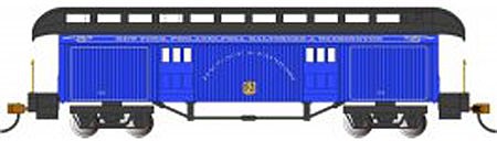 Bachmann 15305 HO Scale Old-Time Wood Baggage with Round-End Clerestory Roof - Ready to Run -- Baltimore & Ohio (Royal Blue Scheme, blue, black)