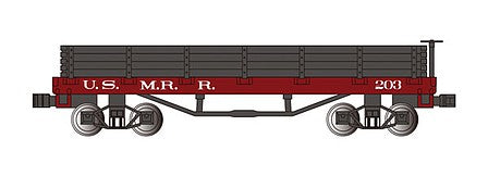 Bachmann 15454 N Scale Old-Time Wood Gondola - Ready to Run -- United States Military Railroad (red, black)