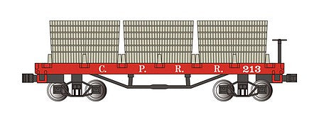 Bachmann 15552 N Scale Old-Time Wood Tank Car with 3 Tanks - Ready to Run -- Central Pacific 213 (red)