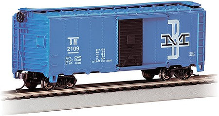 Bachmann 16003 HO Scale Pullman-Standard PS-1 40' Steel Boxcar - Ready to Run - Silver Series(R) -- Boston & Maine 2109 (blue, black, white, McGinnis BM Logo)
