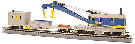 Bachmann 16103 HO Scale 250-Ton Crane Derrick with Boom Tender - Silver Series(R) -- Delaware & Hudson