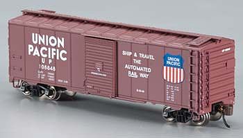 Bachmann 17053 N Scale AAR 40' Steel Boxcar - Ready to Run - Silver Series(R) -- Union Pacific ("Automated Railway" Logo)