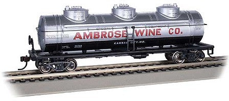 Bachmann 17111 HO Scale 40' 3-Dome Tank Car - Ready to Run - Silver Series(R) -- Ambrose Wine Co 7501