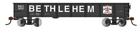 Bachmann 17205 HO Scale 40' Gondola - Ready to Run - Silver Series(R) -- Bethlehem Steel (black, white, red; Billboard Lettering)
