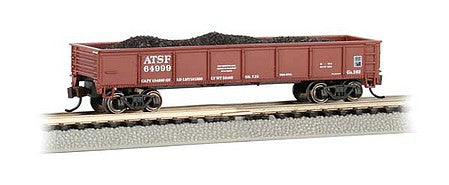 Bachmann 17251 N Scale 40' Steel Gondola with Load - Ready to Run -- Santa Fe #64999 (Oxide)