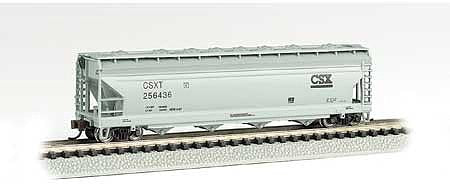 Bachmann 17557 N Scale ACF 4-Bay Center-Flow Covered Hopper - Ready to Run - Silver Series(R) -- CSX 256436