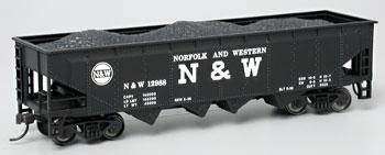 Bachmann 17642 HO Scale 40' Quad Hopper - Ready to Run - Silver Series(R) -- Norfolk & Western