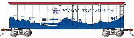 Bachmann 18013 HO Scale 50' Plug-Door Boxcar - Ready to Run - Silver Series(R) -- Boy Scouts of America(R) Adventure Landscape