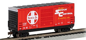 Bachmann 18251 N Scale 40' Hi-Cube Boxcar - Ready to Run -- Atchsion, Topeka & Santa Fe #14044 (red, black, white; Large Logo)