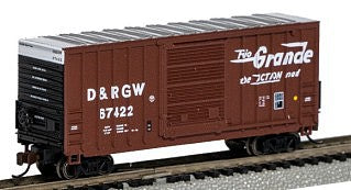 Bachmann 18253 N Scale 40' Hi-Cube Boxcar - Ready to Run -- Denver & Rio Grande Western 67422 (Boxcar Red, black, white, Flying Grande)