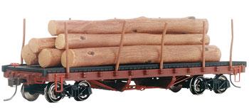 Bachmann 18332 HO Scale ACF Log Car w/Logs - Ready to Run - Silver Series(R) -- 1906-1935 Version (Boxcar Red)