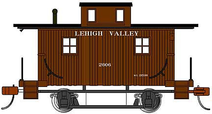 Bachmann 18405 HO Scale 4-Wheel Wood Bobber Caboose - Ready to Run - Silver Series(R) -- Lehigh Valley