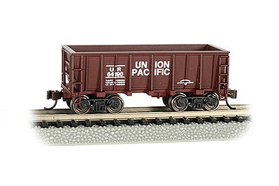 Bachmann 18651 N Scale Ore Car - Flat-Bottom - Ready to Run -- Union Pacific (Boxcar Red)