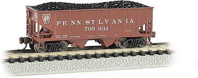 Bachmann 19558 N Scale USRA 55-Ton 2-Bay Open Hopper with Load - Ready to Run -- Pennsylvania Railroad #705934 (Tuscan)