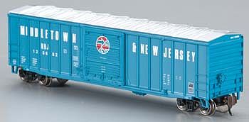 Bachmann 19653 N Scale ACF 50'6" Outside-Braced Sliding-Door Boxcar - Ready to Run - Silver Series -- Middletown & New Jersey (blue)