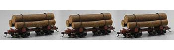 Bachmann 27391 On30 Scale Spectrum(R) Skeleton Log Car pkg(3) -- With Logs