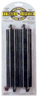 Bachmann 44411 HO Scale Straight Track w/Steel Rail & Black Roadbed - E-Z Track(R) -- 9" 22.9cm pkg(4)