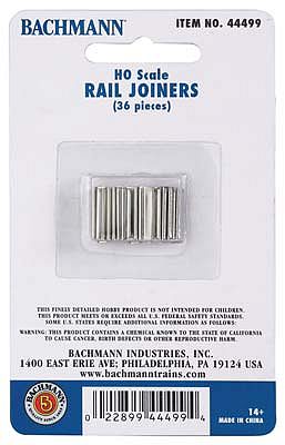 Bachmann 44499 HO Scale E-Z Track(R) Accessories -- Rail Joiners pkg(36)