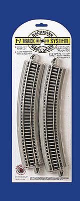 Bachmann 44501 HO Scale Curved Track w/ Nickel Silver Rail & Gray Roadbed - E-Z Track(R) -- 18" 45.7cm Radius pkg(4)