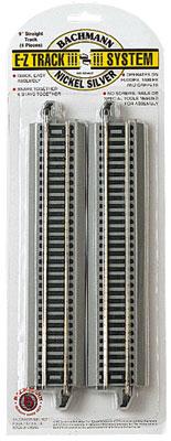 Bachmann 44548 On30 Scale Reversing System- E-Z Track(R) -- 9" Straight w/Nickel Silver Rail & Gray Roadbed pkg(4)