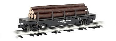 Bachmann 47926 O Scale Operating Log Dump Car - 3-Rail - Ready to Run - Williams(TM) -- Pickering Lumber Company (Black)