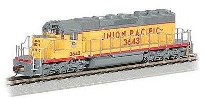 Bachmann 67026 HO Scale EMD SD40-2 - Standard DC -- Union Pacific #3643 (Armour Yellow, gray)