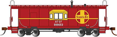 Bachmann 73206 HO Scale Steel Bay-Window Caboose - Ready to Run -- Santa Fe (red, yellow, Large Logo)