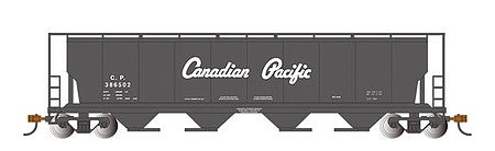 Bachmann 73804 HO Scale Canadian Cylindrical 4-Bay Grain Hopper, Flashing FRED - Ready to Run -- Canadian Pacific #386502 (black, Script Lettering)