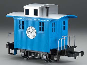 Bachmann 98086 G Scale Wood Cupola Caboose - Ready to Run - Li'l Big Haulers -- Short Line Railroad (blue, silver)