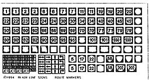 Blair Line 108 HO Scale Highway Signs -- US Highway Route Markers 1950s-Present (black, white)