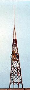 Blair Line 1516 N Scale TV Broadcast Tower w/Assorted Station Numbers (Laser-Cut Wood Kit) -- 1" Square 2.5cm x 8" 20cm Tall
