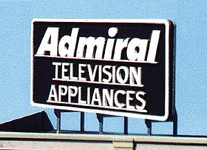 Blair Line 2506 All Scale Laser-Cut Wood Billboard Kits - Large for HO, S & O -- Admiral Television Appliances 3-1/2 x 2" 8.7 x 5cm