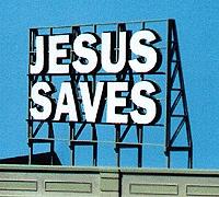 Blair Line 2507 All Scale Laser-Cut Wood Billboard Kits - Large for HO, S & O -- Jesus Saves 3-1/2 x 2-1/2" 8.7 x 6.2cm
