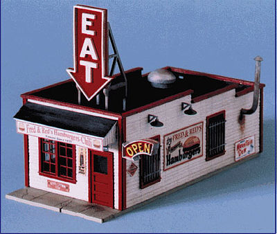 Blair Line 290 O Scale Fred & Red's Hamburgers -- Kit - 3-1/2 x 7-1/2" 8.9 x 19.1cm
