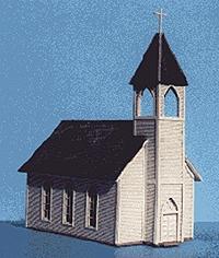 Blair Line 69 N Scale Church -- Kit - 3 x 1-7/8 x 4" 7.5 x 4.6 x 10cm