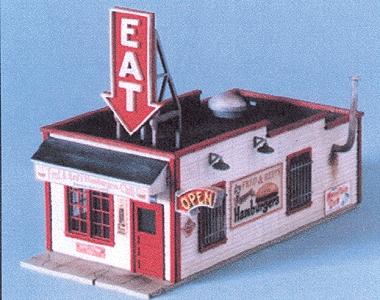 Blair Line 90 N Scale Fred & Red's Hamburgers -- Kit - 1-1/8 x 2-1/2" 2.9 x 6.4cm