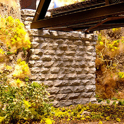 Chooch Enterprises 9840 N Scale Single-Track Cut Stone Bridge Abutment -- 1-3/4 x 5/8 x 2-1/4" 4.5 x 1.6 x 5.7cm pkg(2)