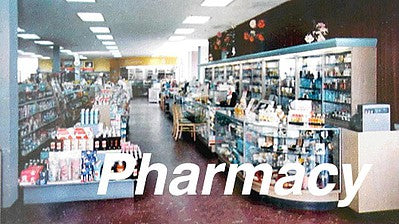 City Classics 1402 HO Scale Pharmacy Picture Window Photo Interior -- Fits 4" 10.2cm Wide x 2-1/8" 5.4cm Building Storefront